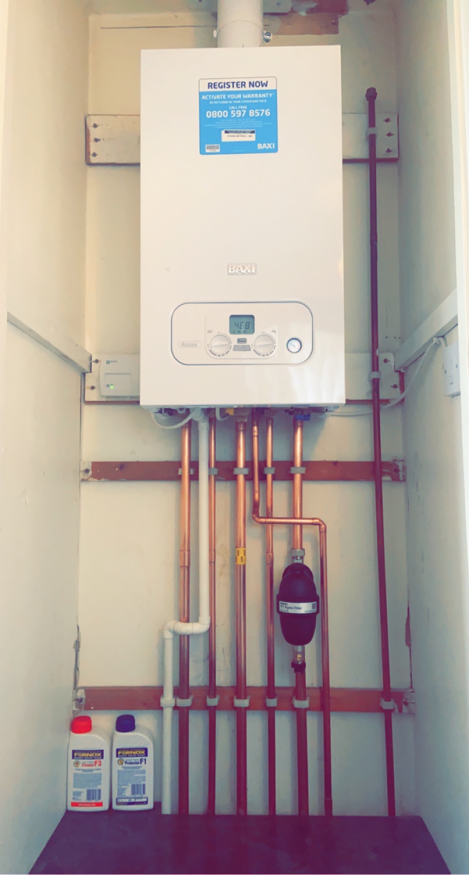 Completed Baxi boiler installation