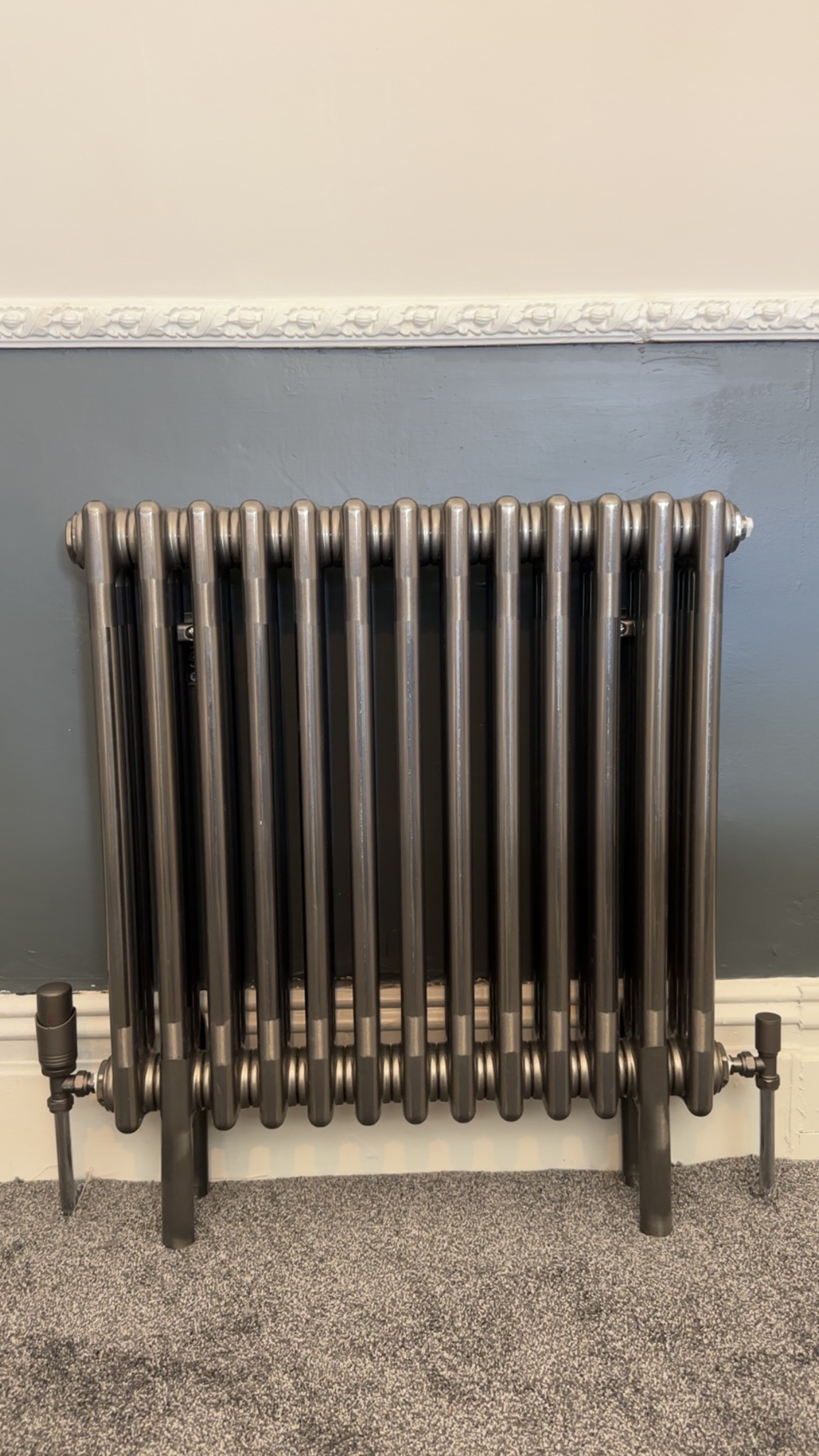 Cast-iron style radiator installed by ORKA